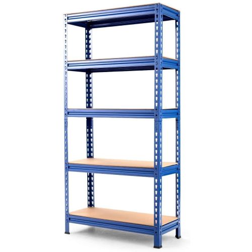 Heavy Duty 60 inch Adjustable 5-Shelf Metal Storage Rack in Navy Blue