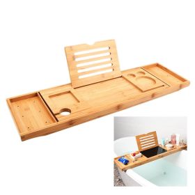 Bathtub Serving Tray Bamboo Bridge Useful Storage Rack Shelf Telescopic Tablet Holder