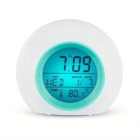 1pc, Kids Alarm Clock, 7 Color Changing Night Light Temperature Detect