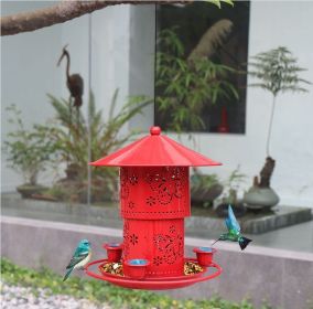 Hanging Hummingbird Feeder; 3 Feeder Ports for Birds; outdoor garden decoration