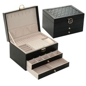 Jewelry Box for Women 3 Layer Girls Jewelry Organizer Box with 2 Drawers