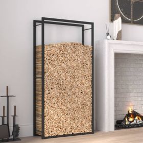 Firewood Rack Matt Black 31.5"x11"x60.6" Steel