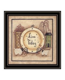 "Live Today" by Mary Ann June, Ready to Hang Framed Print, Black Frame