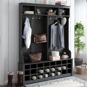 ON-TREND Modern Style Multiple Functions Hallway Coat Rack with Metal Hooks