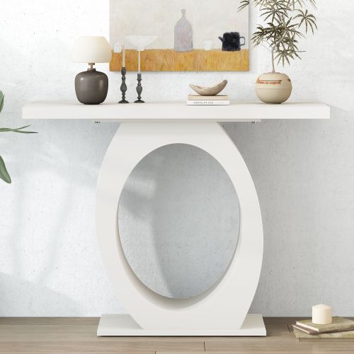 Mirod Stylish Modern Side Table with Egg-Shaped Base,Enhanced Stability and Durability,Sleek Design for Home Decor,Perfect for Living Room or Bedroom