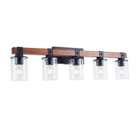 5-Light E26 Bulb Bathroom Bathroom Light, Rustic Vanity Light Fixture