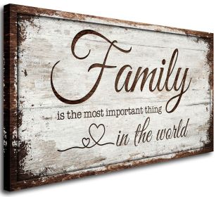 Family is Important Quotes Canvas Wall Art for Living Room, Painting Artwork