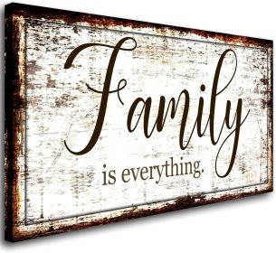 Family is Everything Wall Decor-Rustic Family Quote Print Canvas