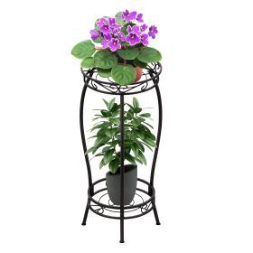 2-Tier Tall Plant Stand 26.57IN in Height Rustproof Iron Plant Rack Holder