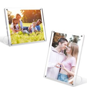 4Pcs Acrylic 5x7In Vertically Horizontally Free Standing Desktop Picture Frame