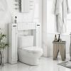 Over-The-Toilet Storage Cabinet with 2 Side Doors; Freestanding Toilet Cabinet Organizer with Adjustable Shelves & Paper Holder; Bathroom Space Saver