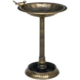 Outsunny 28" Pedestal Flower Planter Base, Antique Decorative Birdbath & Feeder Bowl