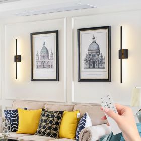 2-Pack Modern LED Wall Sconce, Minimalist Indoor Wall Light Fixtures, Black Matte Finish