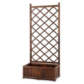 Wood Planter Raised Garden Bed with Trellis