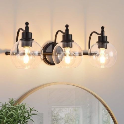 3-Lights Bathroom Vanity Lighting Fixtures Brushed Gold Modern Vanity Light