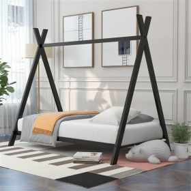 House Bed Tent Bed Frame Twin Size Metal Floor Play House Bed