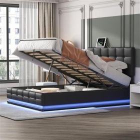 Tufted Upholstered Platform Bed with Hydraulic Storage System