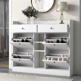 [VIDEO provided] Modern Shoe Cabinet with 4 Flip Drawers