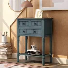 Narrow Console Table, Slim Sofa Table (Navy)
