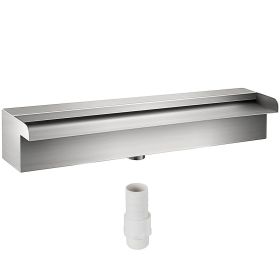 VEVOR Pool Fountain Stainless Steel Pool Waterfall Spillway with Pipe Connector Rectangular