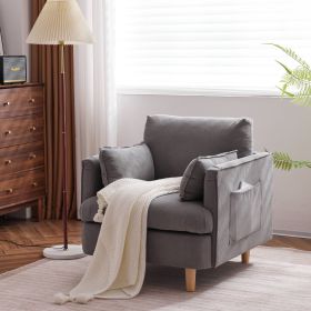29.5 "W Modern Fabric Decorative Chair Armchair Upholstered Reading Chair Single Sofa Casual Club Chair with Solid Wooden Feet and 2 Pillow