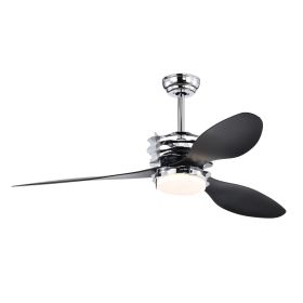 52'' ABS Blades Ceiling Fan with Lights and Remote (6 Speeds Adjustable) , DC Motor Modern Ceiling Fan with 3 ABS Fan Blades & 2 Down Rods