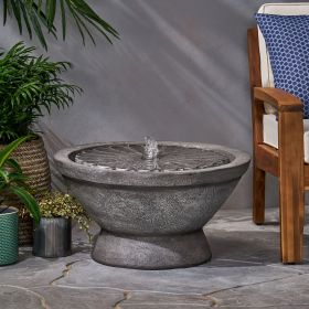 Weather Resistant Floor Fountain, Light Gray, 25.25"W x 25.25"D x 13.60"H