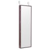 VEVOR Mirror Jewelry Cabinet 47.05in Lockable Wall or Door Mounted Armoire Brown