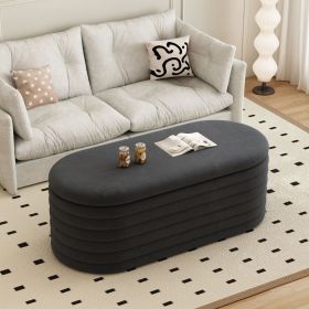 Storage Chenille Ottoman Bench Upholstered Fabric Storage Bench End of Bed Stool (40-inch)