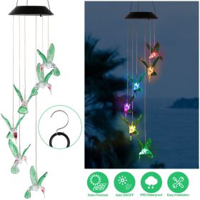Solar Hummingbird Wind Chime Solar String Lights 6 LED, Garden Fence Party