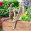 1pcs Sorrow Angel Statue Crafts, Pure White Love Angle With Wings Sculpture Ornaments, For Home Decor Bedroom Office Garden Tabletop