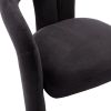 COOLMORE Contemporary Designed Velvet Fabric Upholstered Accent/Dining Chair /Barrel Side Chairs Kitchen Armchair for Living Room set of 2 (Black Velv