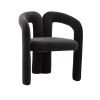 COOLMORE Contemporary Designed Velvet Fabric Upholstered Accent/Dining Chair /Barrel Side Chairs Kitchen Armchair for Living Room set of 2 (Black Velv