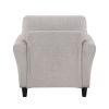 Modern Transitional Sand Hued Textured Fabric Upholstered 1pc Chair Attached Cushion Living Room Furniture
