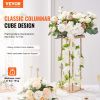 VEVOR 4PCS Gold Metal Column Wedding Flower Stand, 23.6inch High With Metal Laminate, Vase Geometric Centerpiece Stands