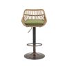 COOLMORE Modern Swivel Bar Stools Set of 2 Adjustable Counter Height Chairs with Footrest for Kitchen, Dining Room (Green)