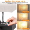 Dimmable Table Lamp for Bedroom Living Room Bedside Lamp for Nightstand