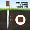 VEVOR No Dig Ground Anchor, 1 Pack 3.94 x 2.76 x 27.56 in DIY Screw in Post Stake, Includes 6 Lag Bolts & a Rebar
