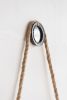 19.5" in Handsome Cleveland Mirror with Rope Strap Contemporary Design Circle Mirror with Grey Round Metal Frame for Wall Decor Bathroom, Entryway