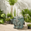 Elephant Garden Stool, Copper Patina [Lots of scene pictures]