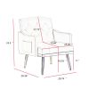 cream white velvet armchair with metal legs