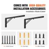 VEVOR Shelf Bracket Foldable, 24' L 2 Pcs , Heavy Duty Floating Shelf Brackets, Brackets for Shelves, 5mm Thick Matte Black L Shelf Bracket