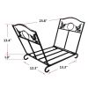 Folding Log Storage Rack, Log Holder Firewood Racks,Black
