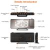 Projection Alarm Clock LED Digital Alarm Clock with Dual Alarms Snooze Function 6 Dimmer 7.7in Mirror