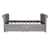 Twin Size Upholstered daybed with Drawers, Wood Slat Support, Gray