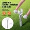 VEVOR No Dig Ground Anchor, 1 Pack 3.94 x 2.76 x 27.56 in DIY Screw in Post Stake, Includes 6 Lag Bolts & a Rebar