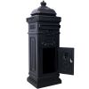 Mailboxs Mailboxes Residential The Court Large-Capacity Letter Box, Garden Floor Safety Mailbox, Outdoor Rainproof Postbox Statue ,black