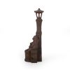 37.25" High Elaine Sapos Fountain, Rustic Multi-Brown, Hand Crafted Resistant Floor Fountain with Light