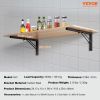 VEVOR Shelf Bracket Foldable, 24' L 2 Pcs , Heavy Duty Floating Shelf Brackets, Brackets for Shelves, 5mm Thick Matte Black L Shelf Bracket