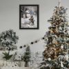 Trendy Decor 4U Finishing Touch on the Snowman Black Framed Wall Art for Living Room, Holiday Wall Art Print for Home Decor